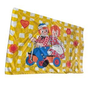 VTG Raggedy Ann Andy Standard Pillowcase Bobbs Merrill Company Rag Doll READ